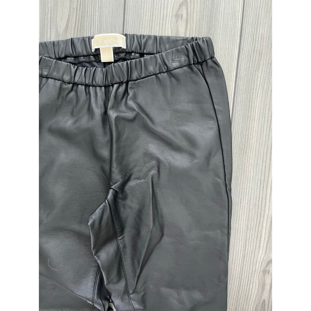 Michael Kors Black Faux Leather Leggings Women's Size 2 - Picture 2 of 4
